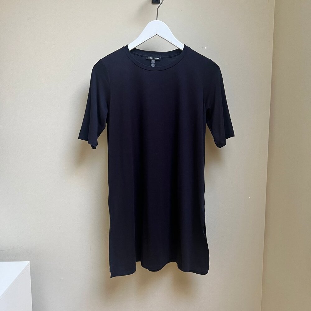 Eileen Fisher Crewneck Short Sleeve Tunic Top